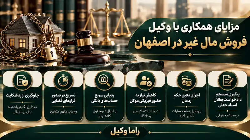 مزایای همکاری با وکیل فروش مال غیر در اصفهان