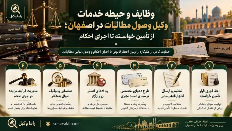 ۱۰ تا از بهترین وکیل وصول مطالبات در اصفهان – توقیف اموال (۱۴۰۵) وظایف وکیل وصول مطالبات در اصفهان
