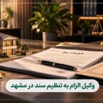 وکیل الزام به تنظیم سند در مشهد